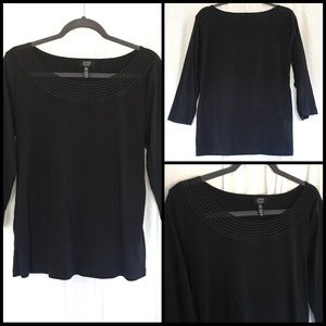 XL JONES New York Black 3/4 Sleeve Top